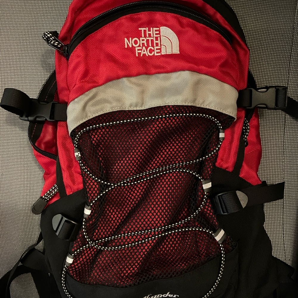 The North Face Black and Red Backpack